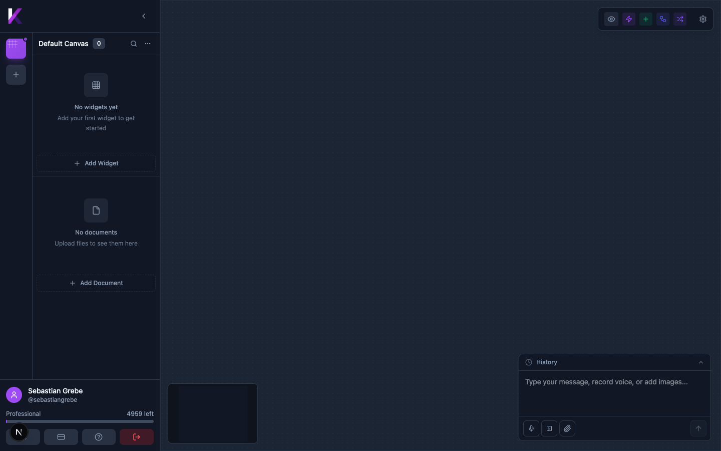 Kreye main interface