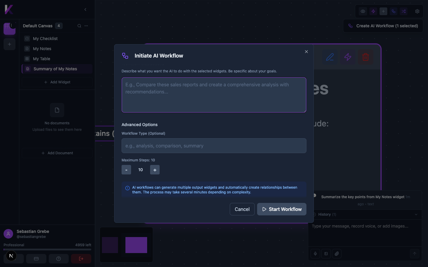 Advanced Options section